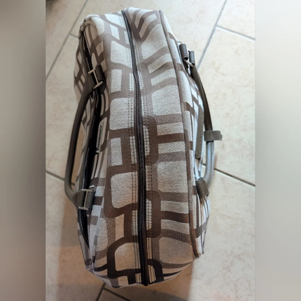 Nine West Neutral Patterned Weekender Rolling Bag - Picture 3 of 16
